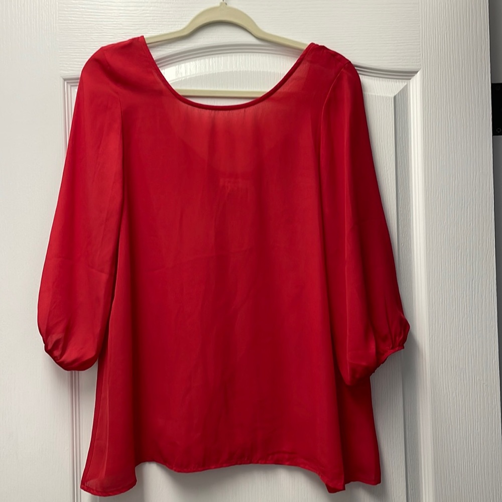 Everly Red top with bow back